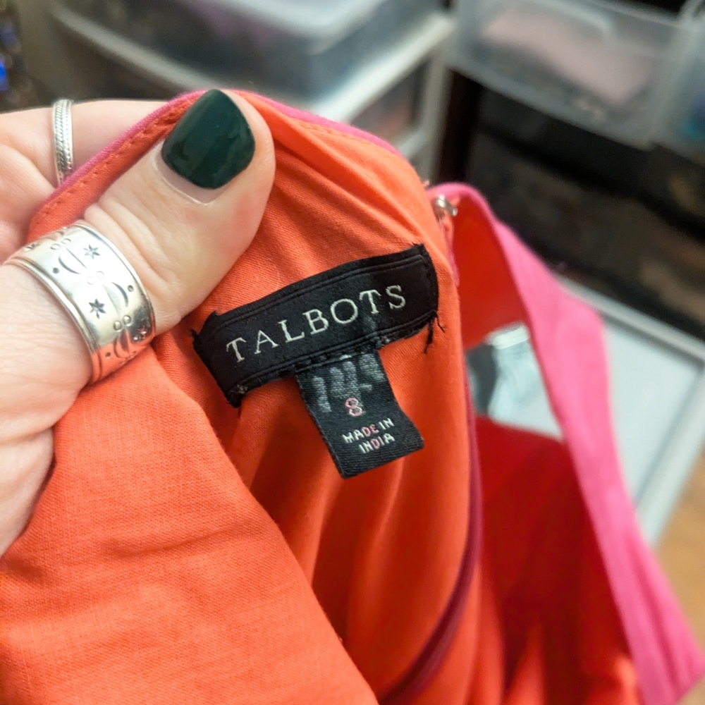 Talbots Pink & Orange Dress - Picture 2 of 6